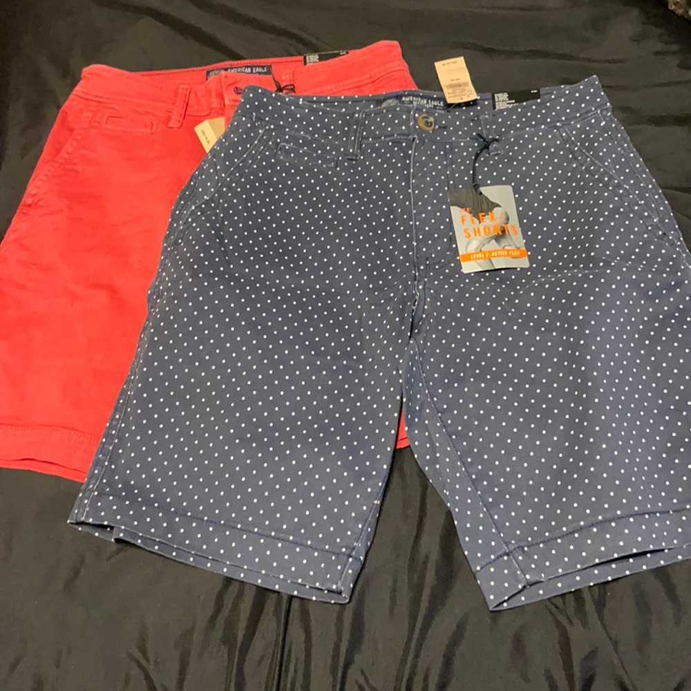 AEO classic fit flex shorts, 2 pairs